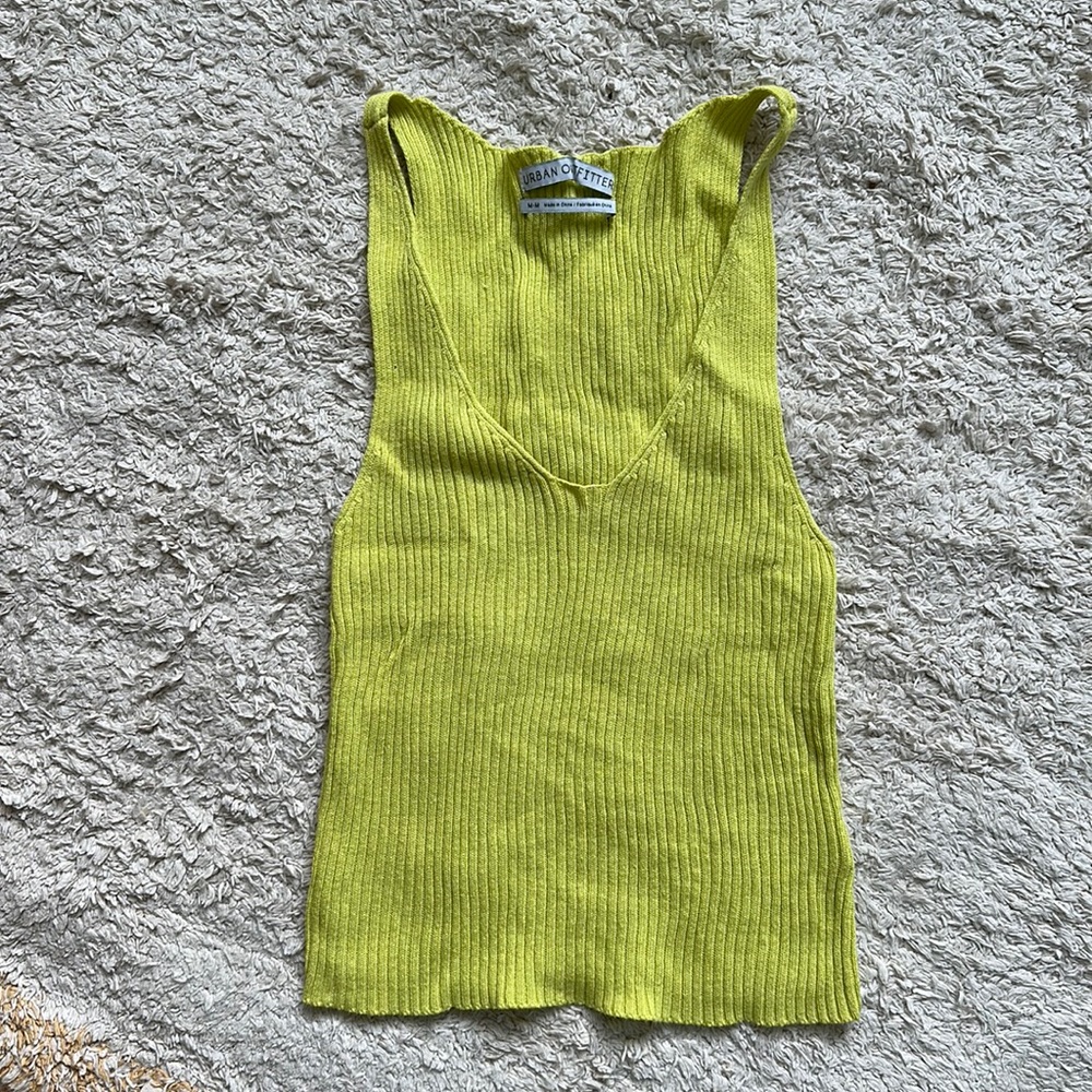 Lime green sweater tank